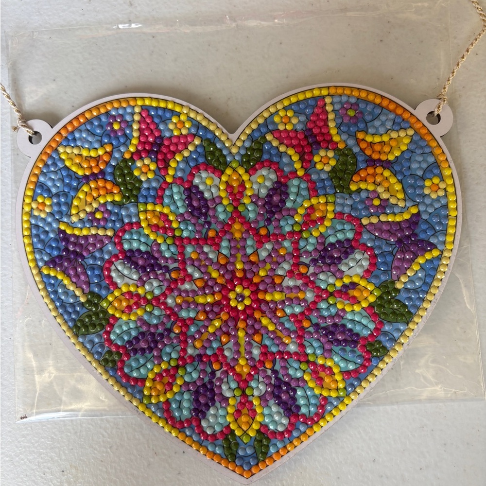 Colorful Heart Mandala Pendant
